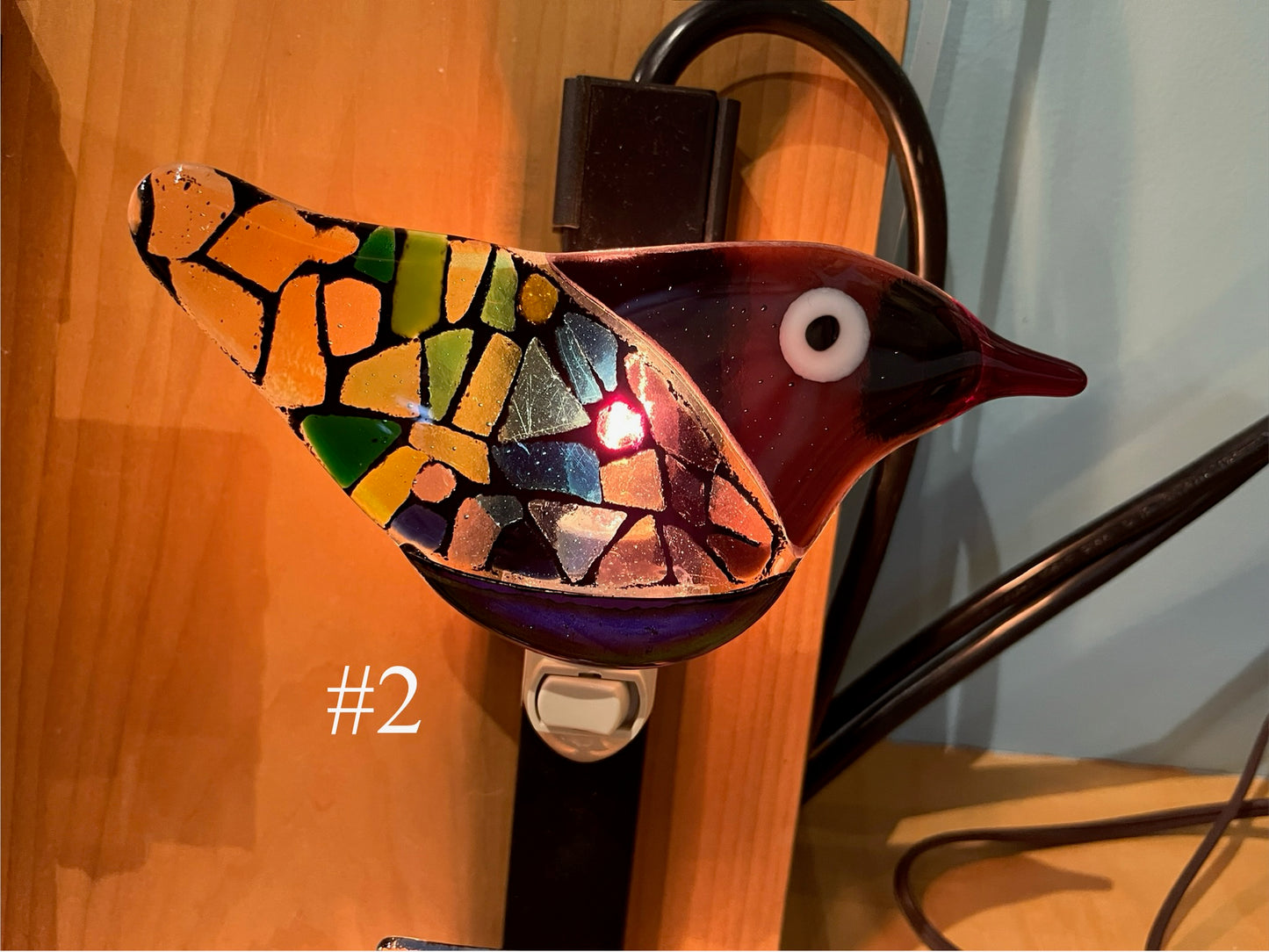 Fused Glass Bird Nightlight by Susan Smith