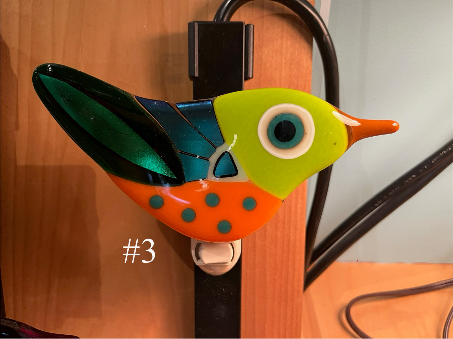 Fused Glass Bird Nightlight by Susan Smith