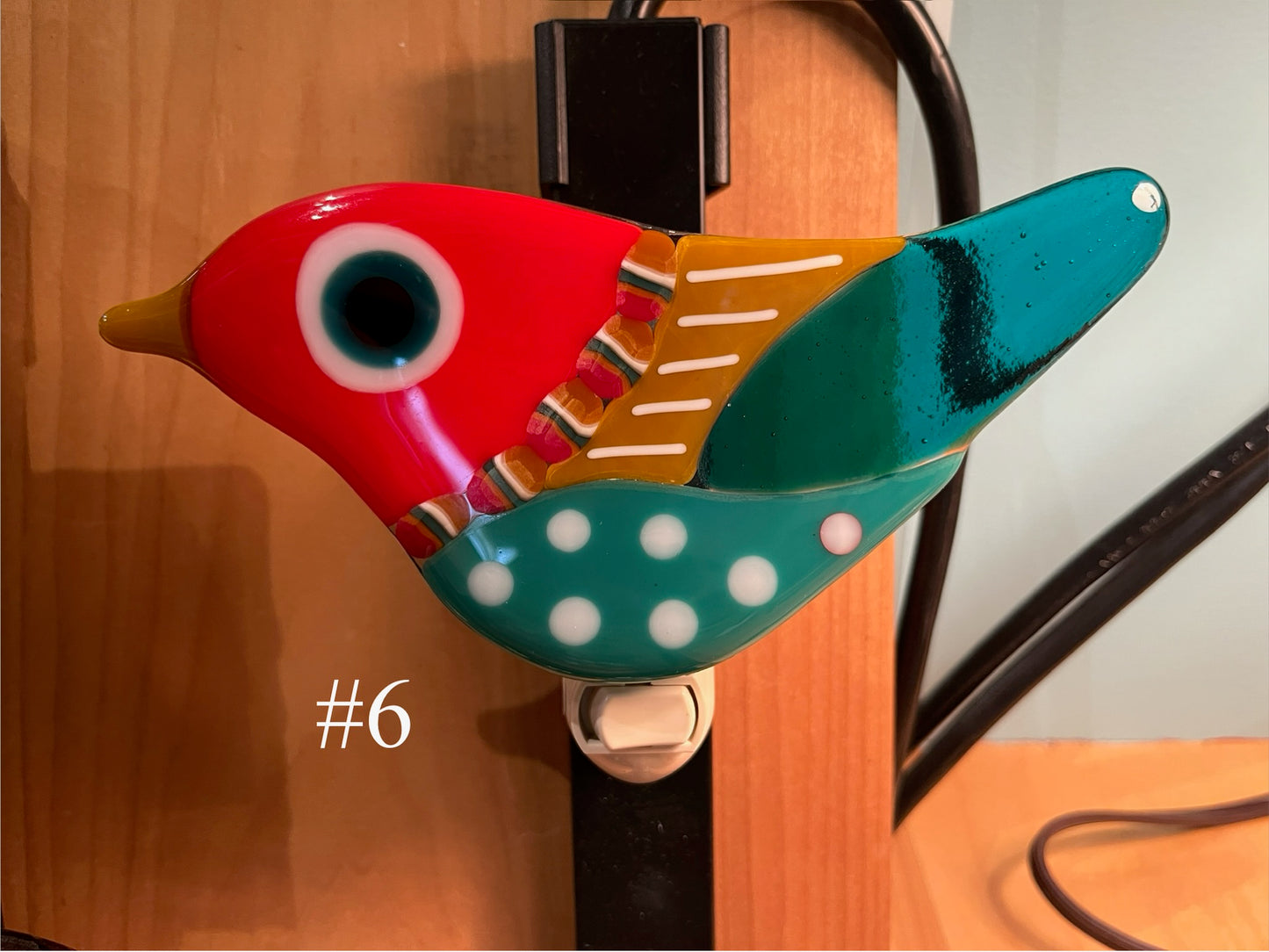 Fused Glass Bird Nightlight by Susan Smith