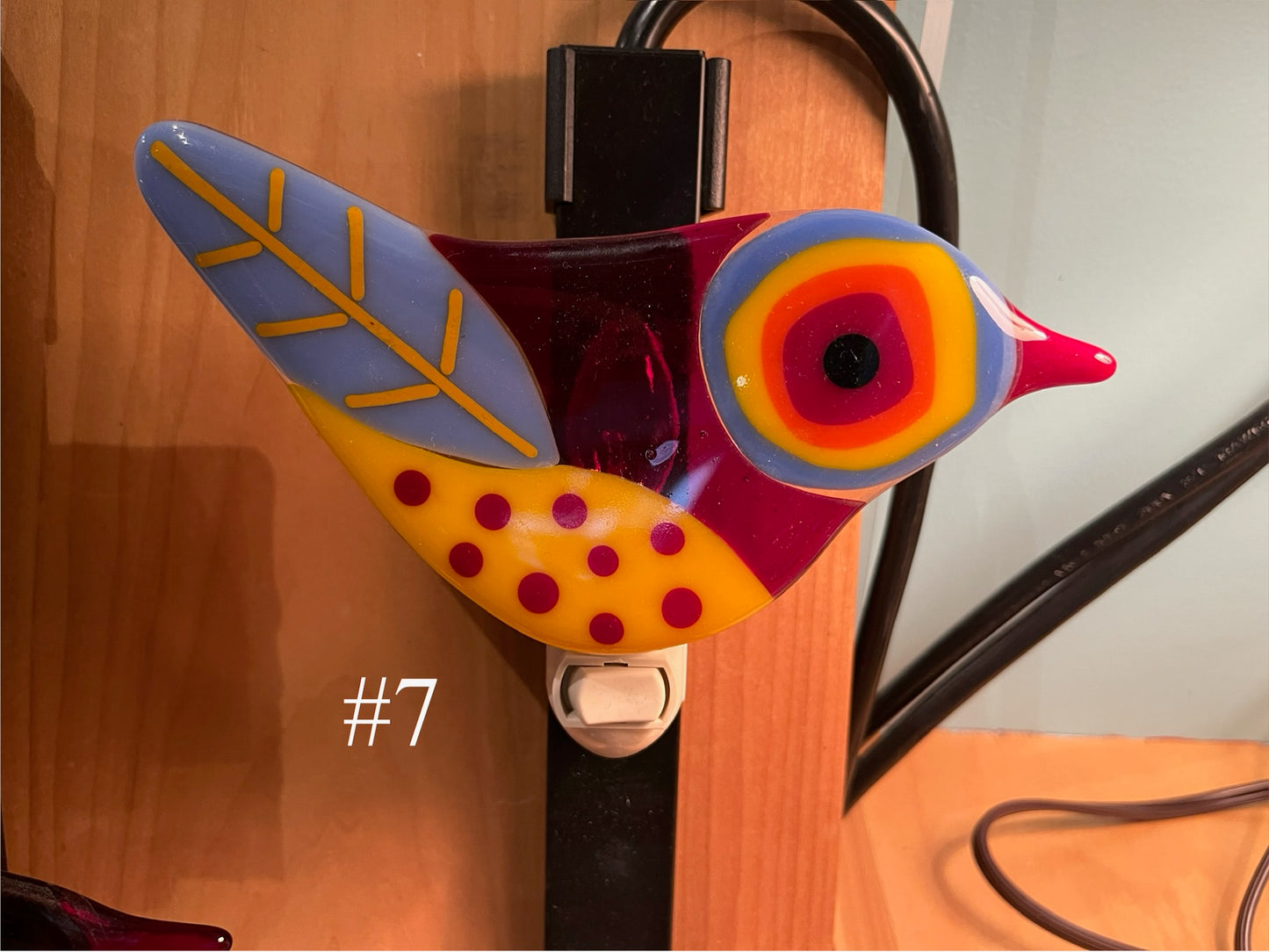 Fused Glass Bird Nightlight by Susan Smith