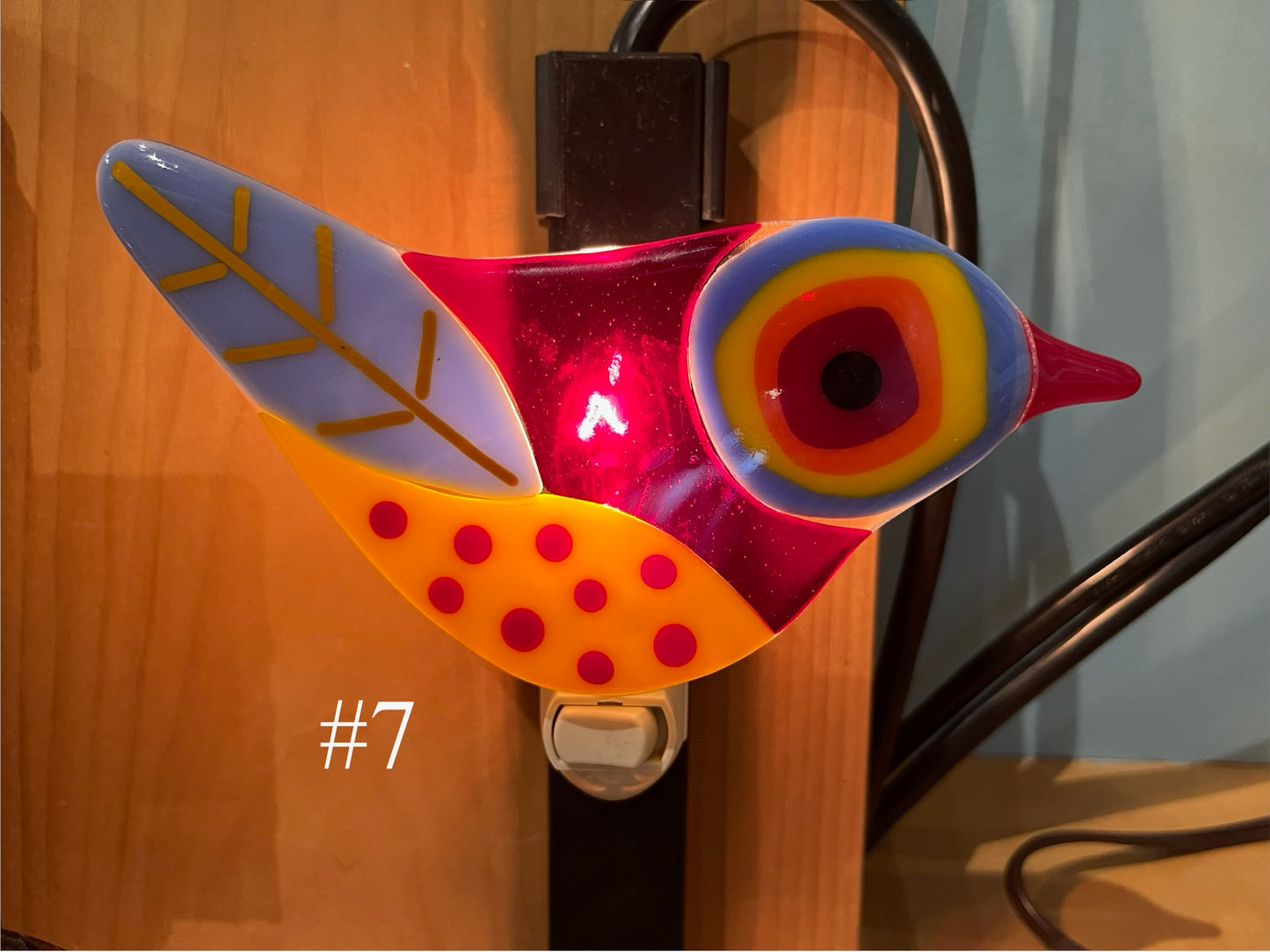 Fused Glass Bird Nightlight by Susan Smith