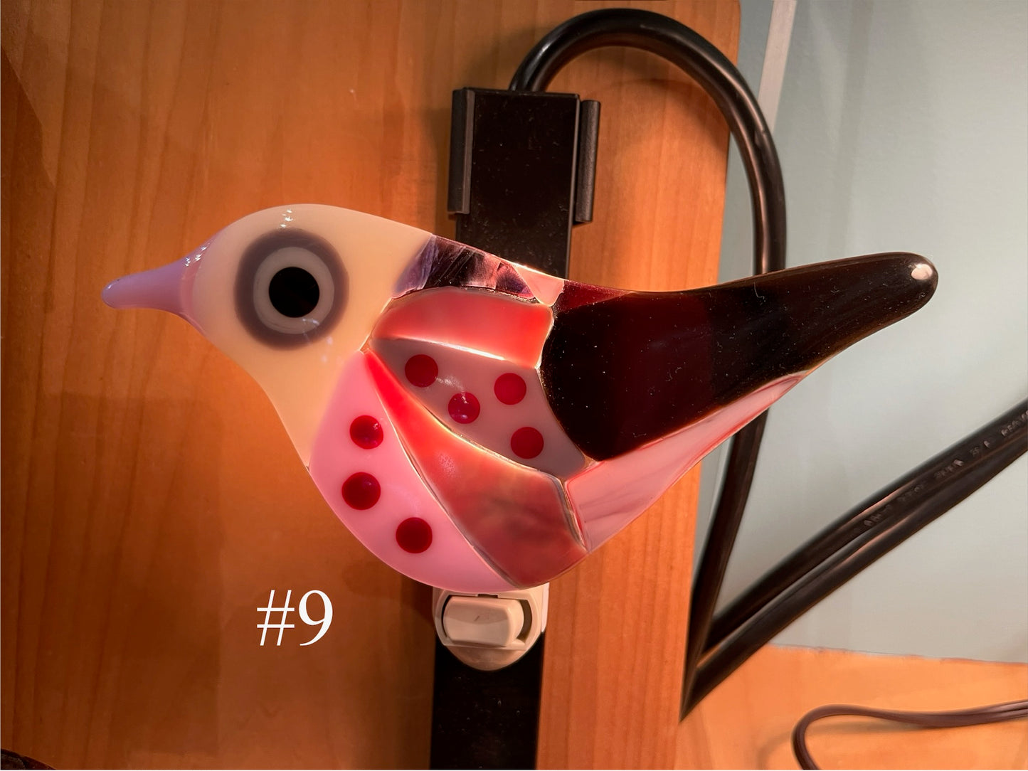 Fused Glass Bird Nightlight by Susan Smith
