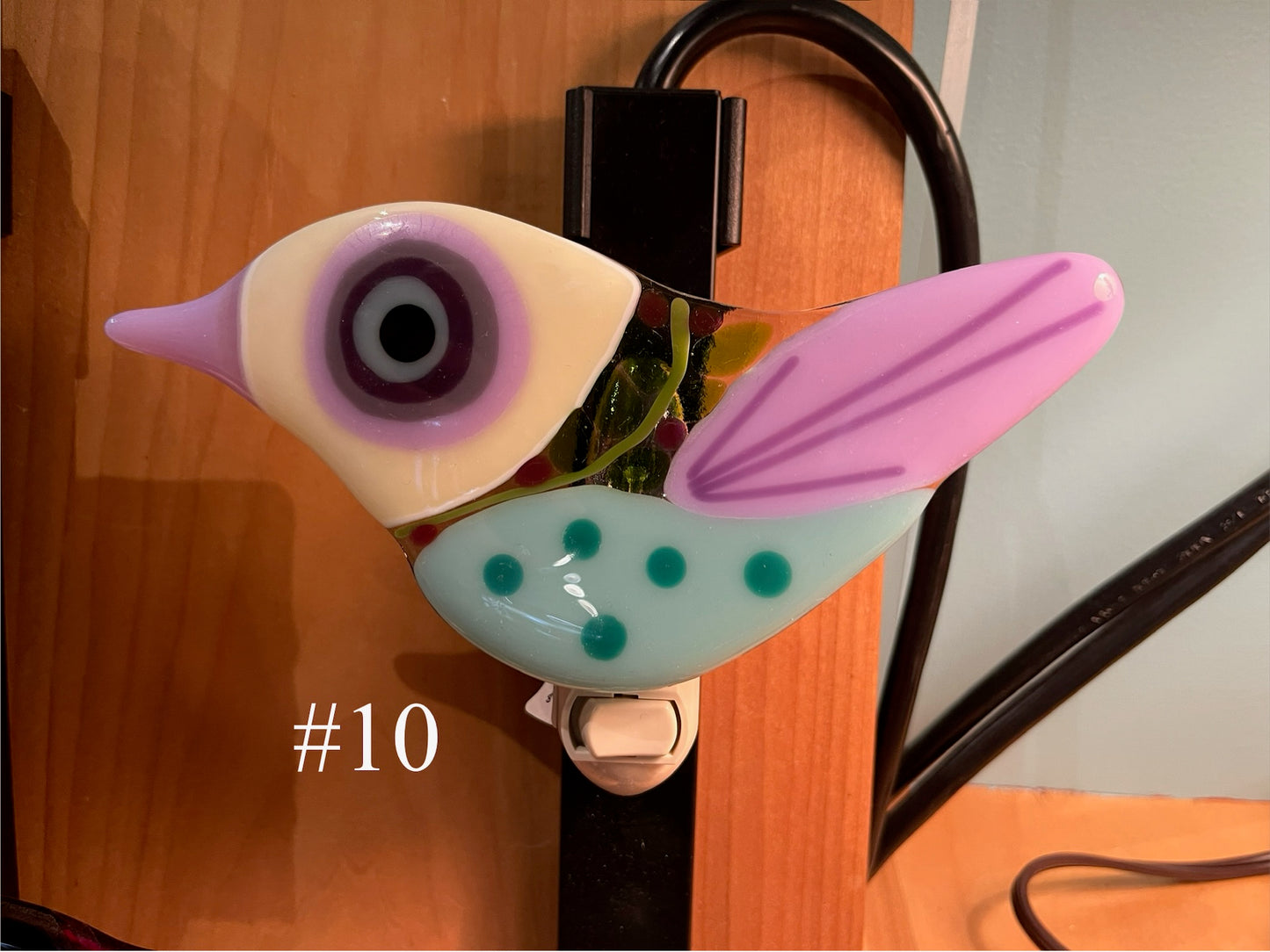 Fused Glass Bird Nightlight by Susan Smith