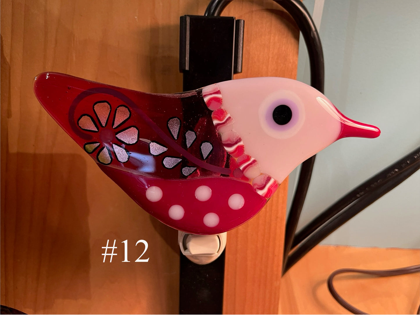 Fused Glass Bird Nightlight by Susan Smith