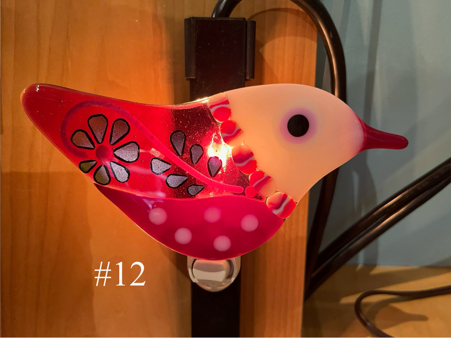 Fused Glass Bird Nightlight by Susan Smith