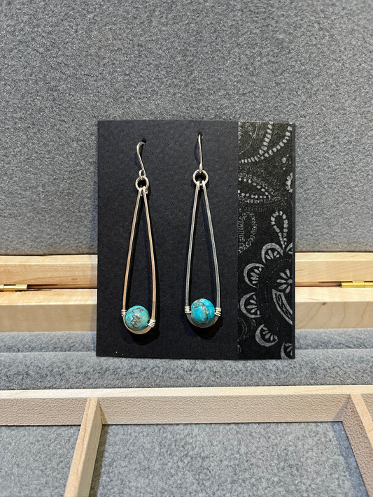 GS344 Turquoise Pendulum Earrings by Linda Trent
