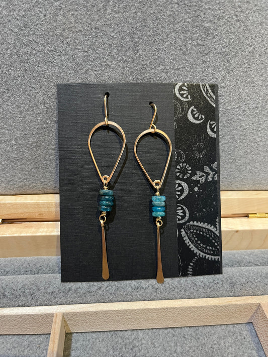GS504 Apatite Teardrop Earrings by Linda Trent
