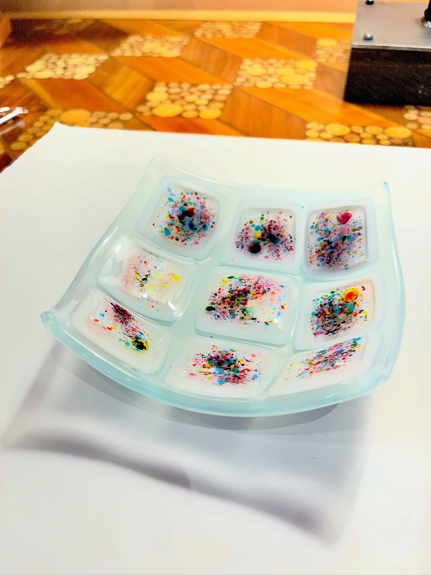 Fused Glass Plate by Lynn Dinning