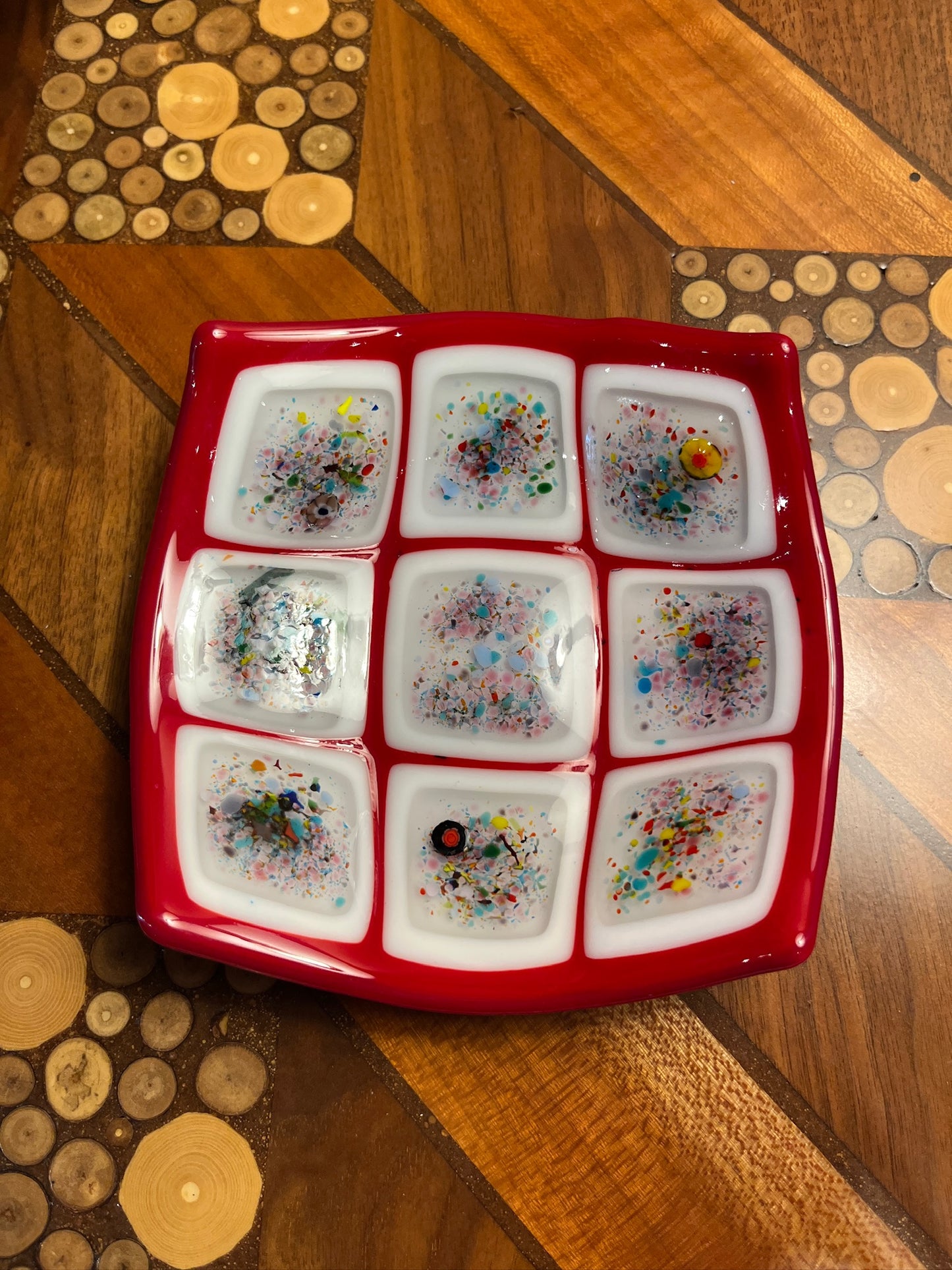 Fused Glass Plate by Lynn Dinning