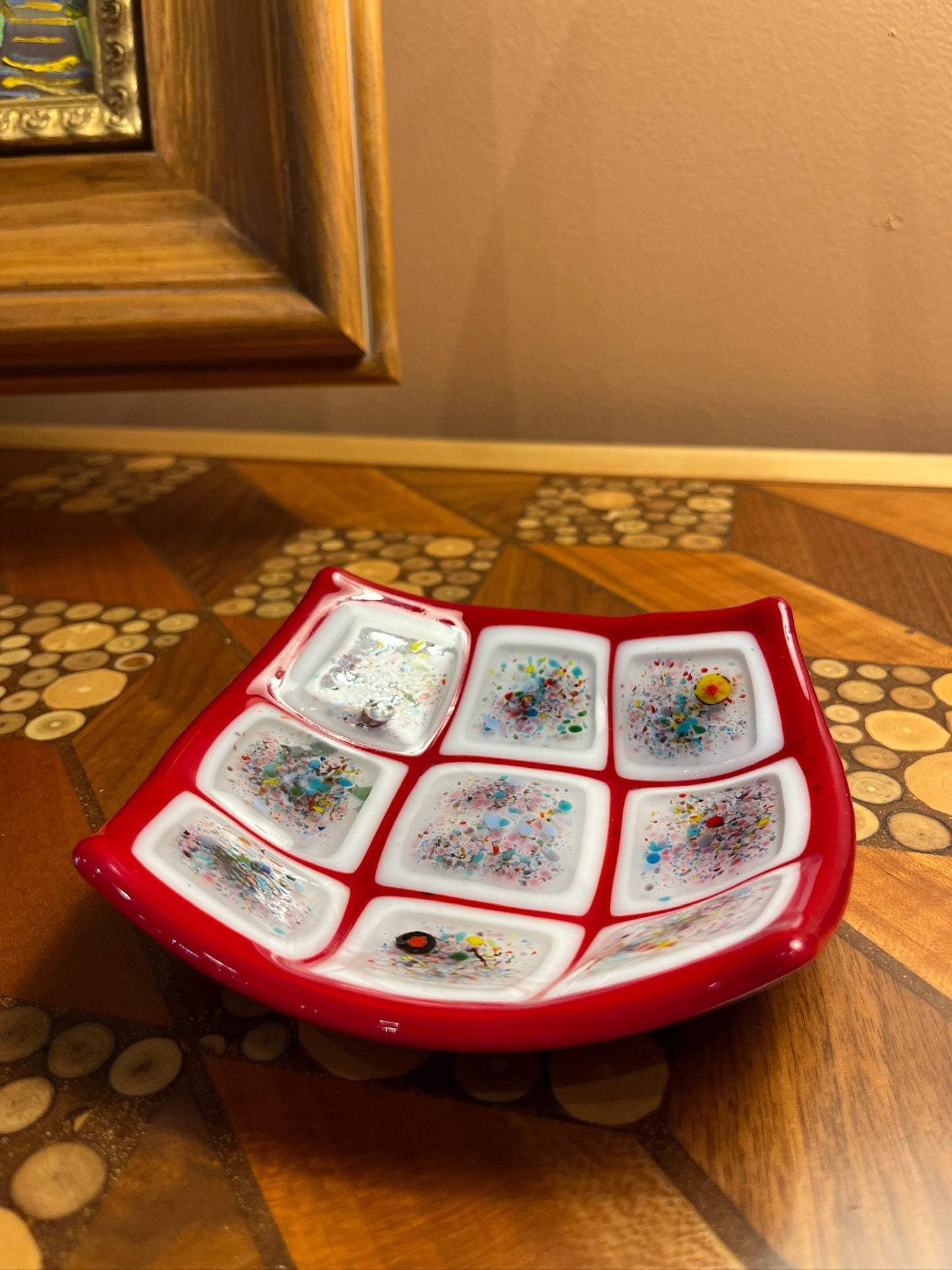 Fused Glass Plate by Lynn Dinning