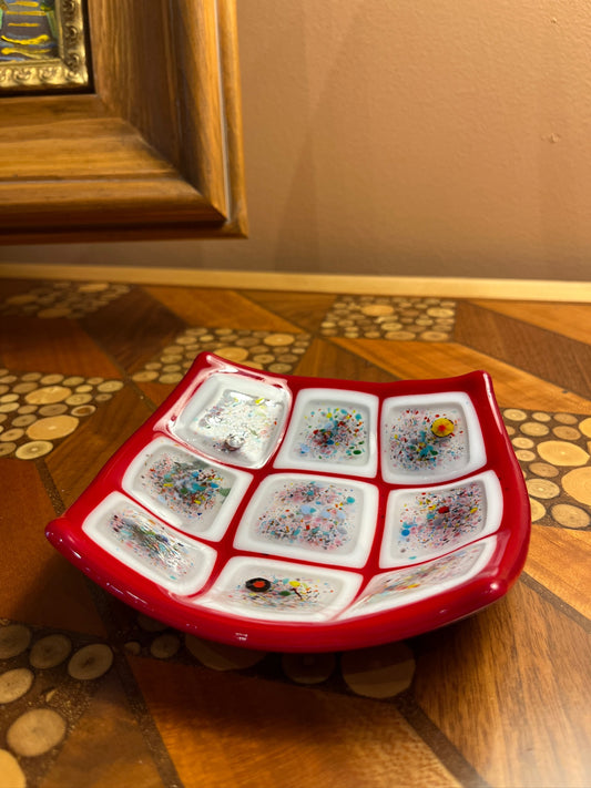 Fused Glass Plate by Lynn Dinning
