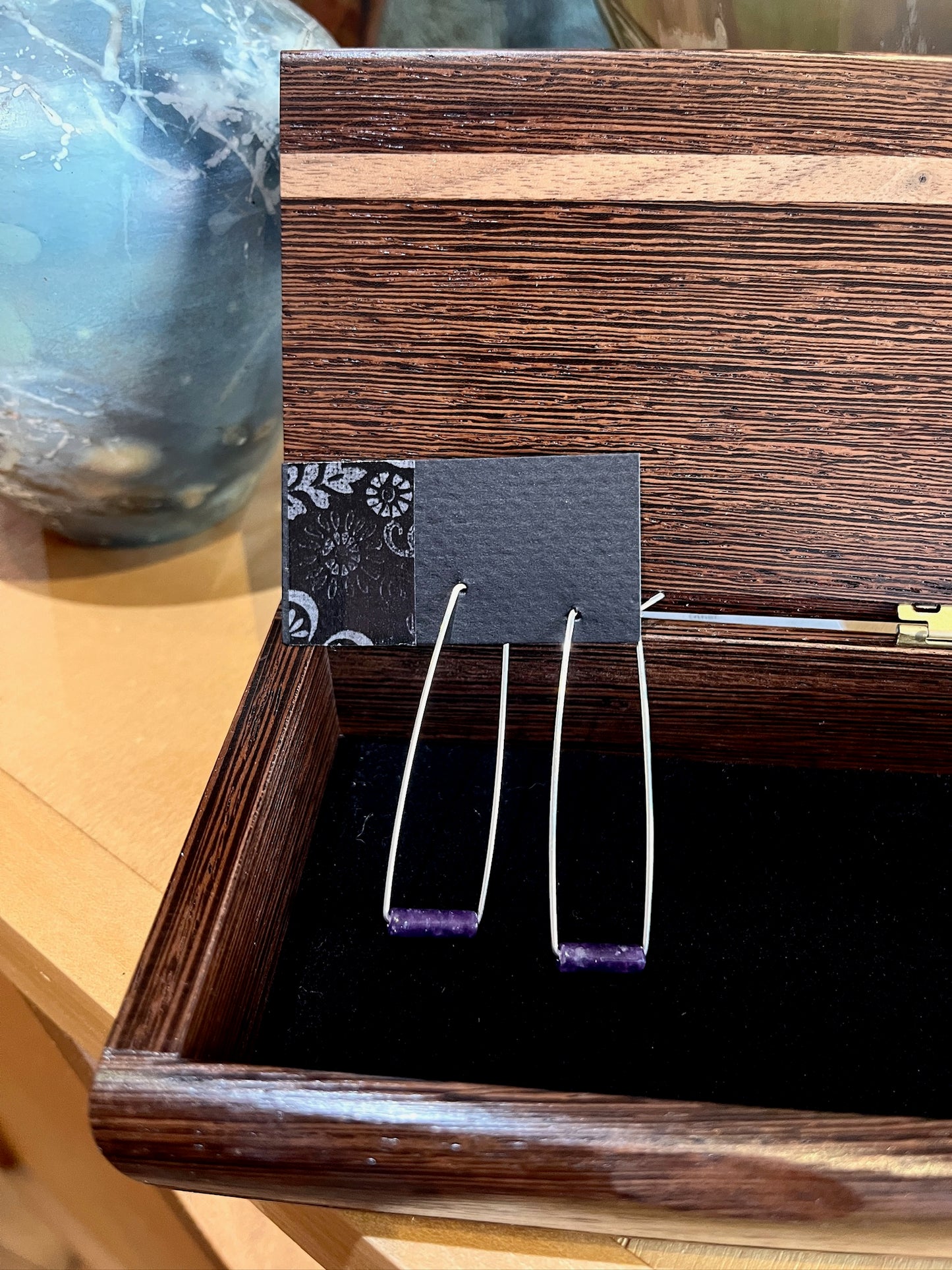 GS489 Gemstone Rectangle Hoops by Linda Trent