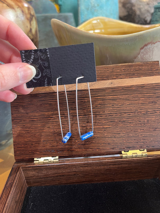 GS489 Gemstone Rectangle Hoops by Linda Trent
