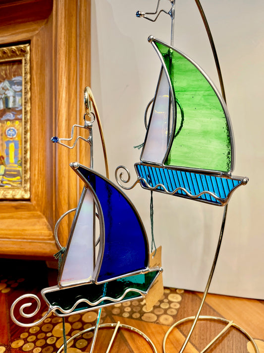 Sailboat Suncatcher by Green Mountain Glass