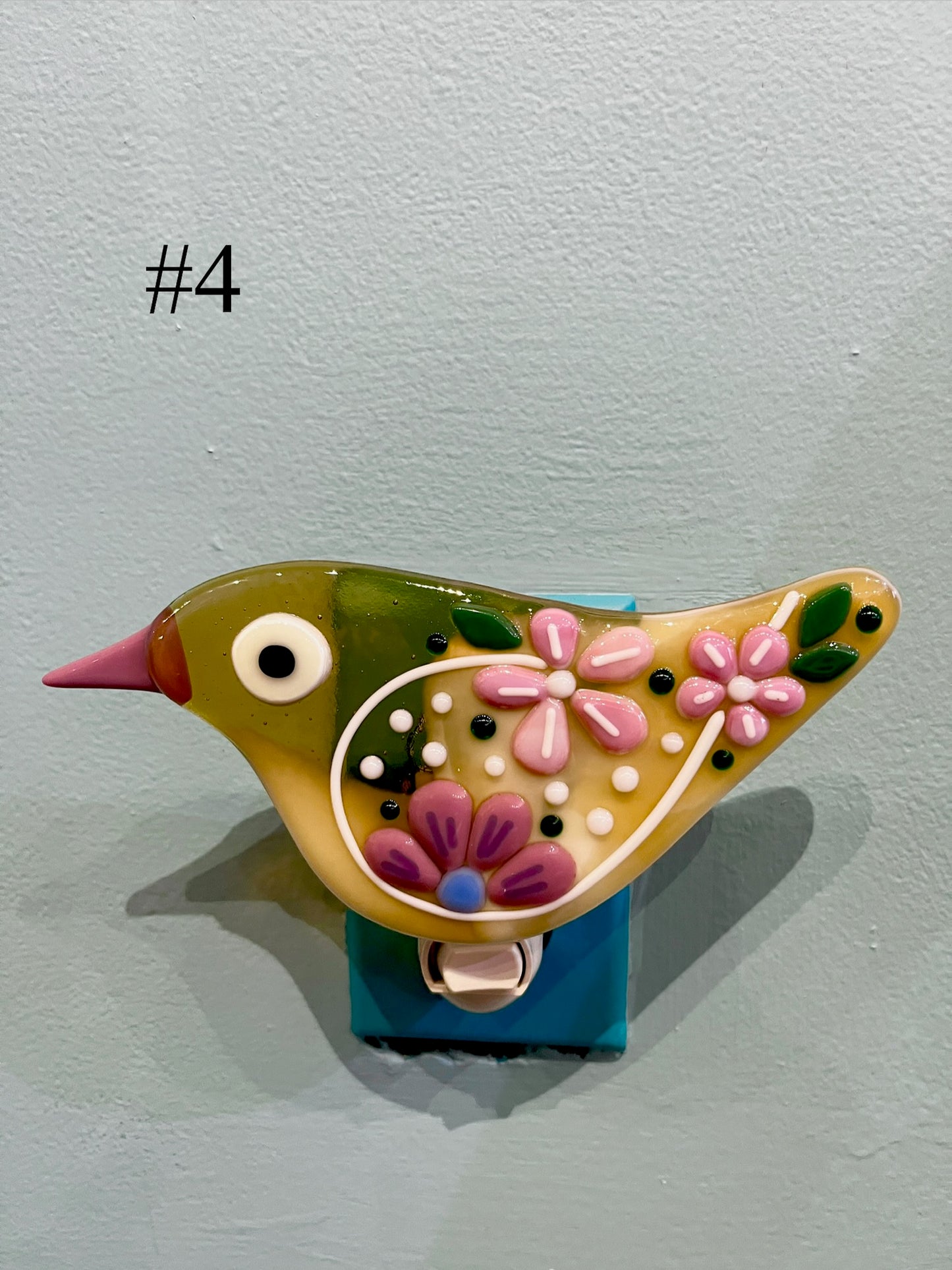 Fused Glass Bird Nightlight by Susan Smith