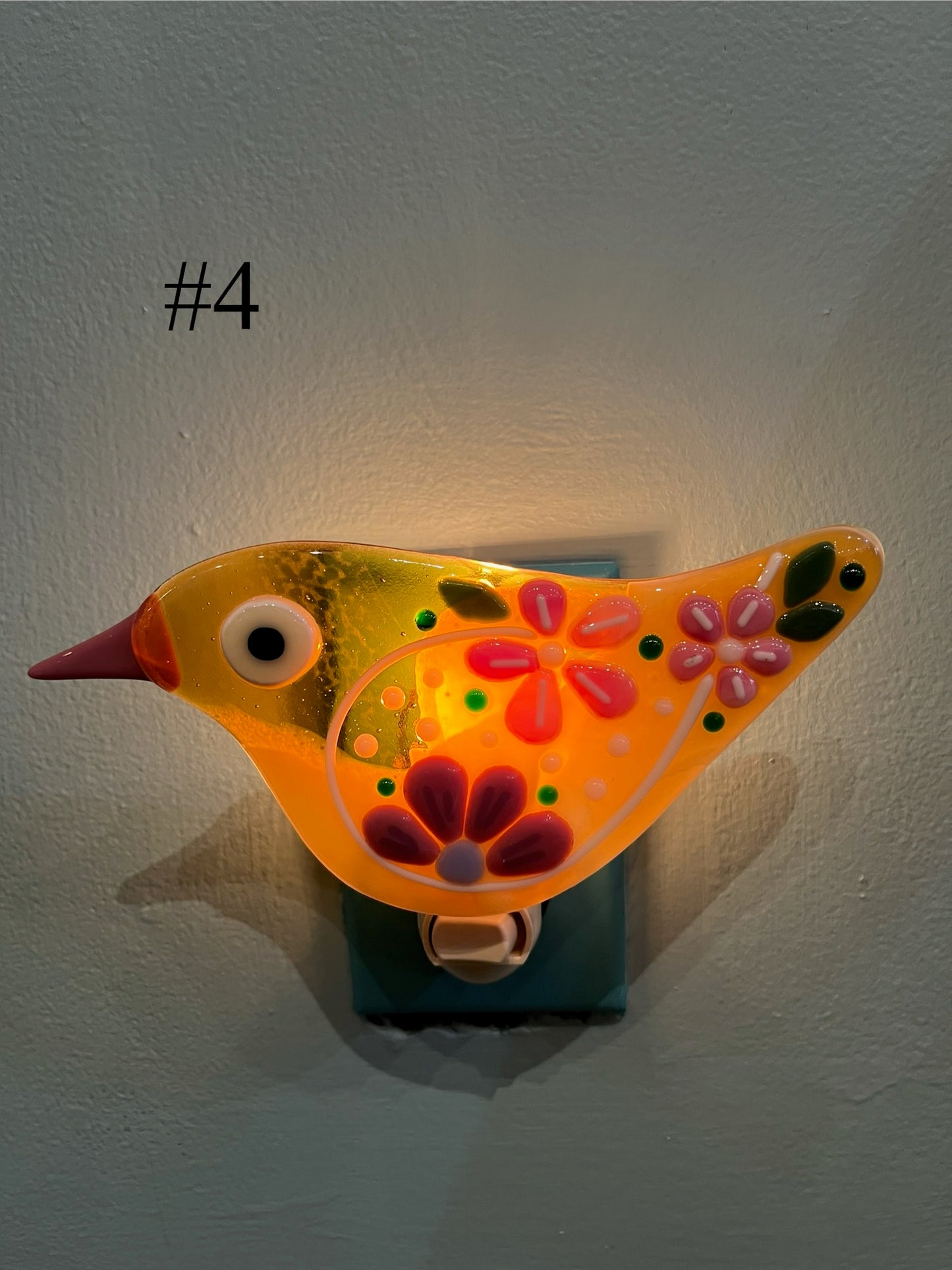 Fused Glass Bird Nightlight by Susan Smith