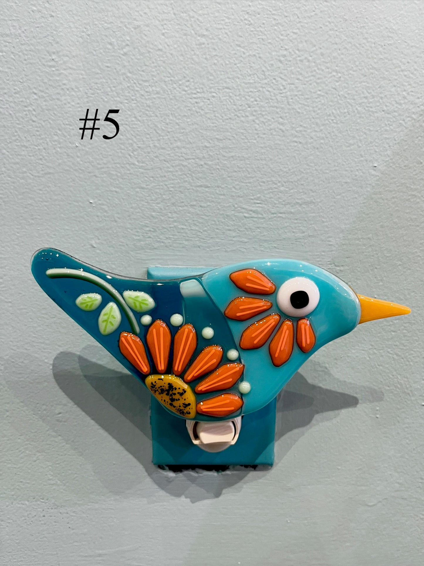 Fused Glass Bird Nightlight by Susan Smith