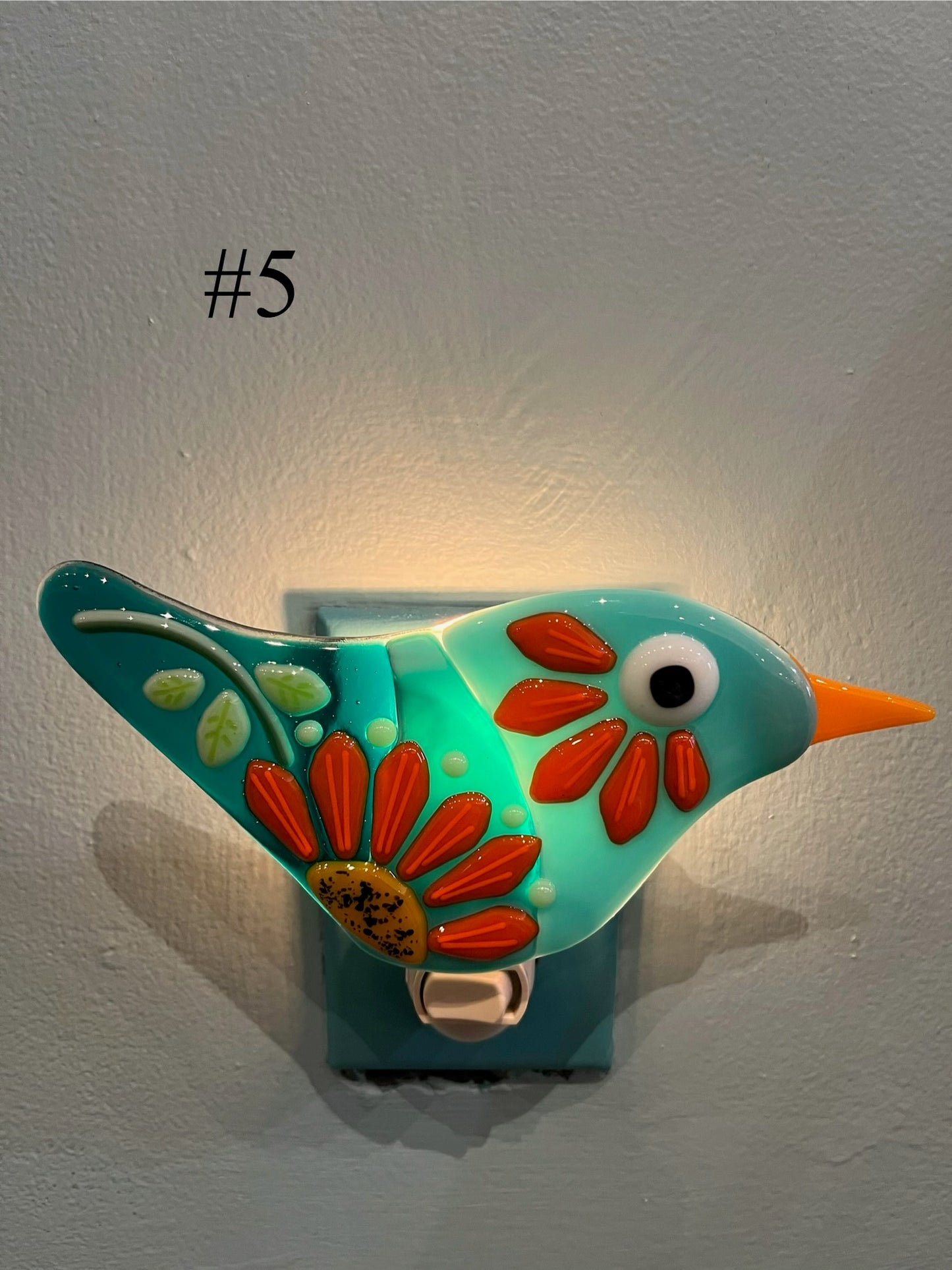Fused Glass Bird Nightlight by Susan Smith