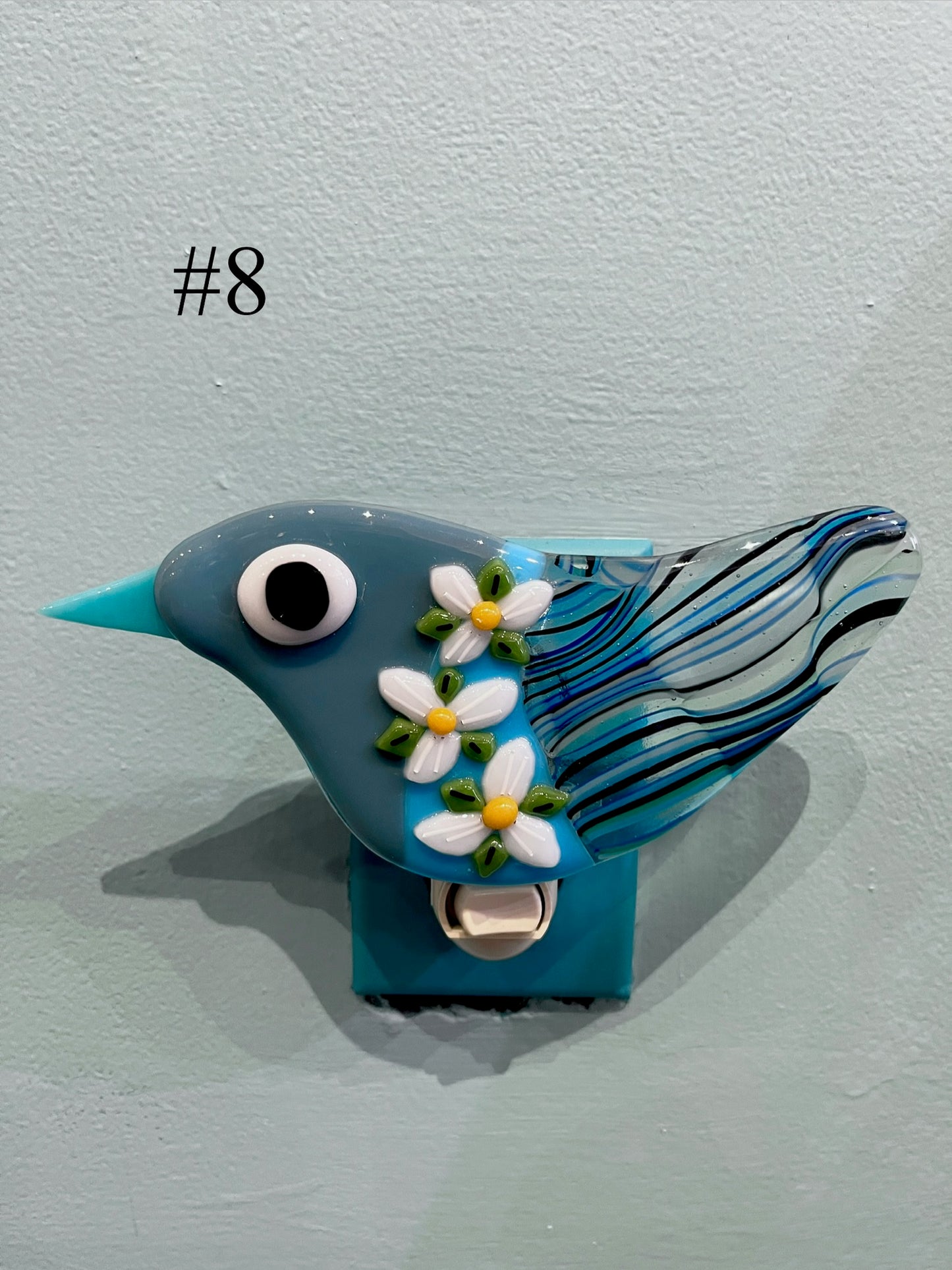 Fused Glass Bird Nightlight by Susan Smith