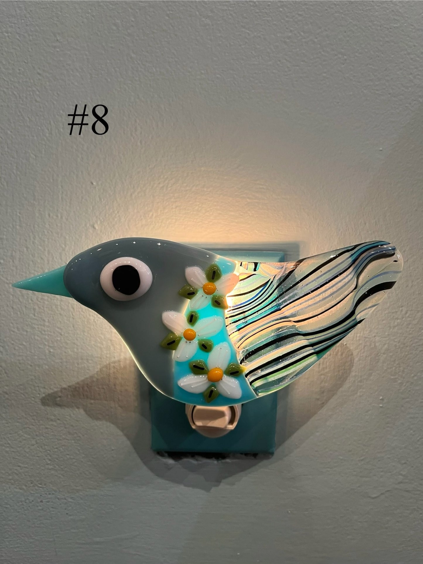 Fused Glass Bird Nightlight by Susan Smith