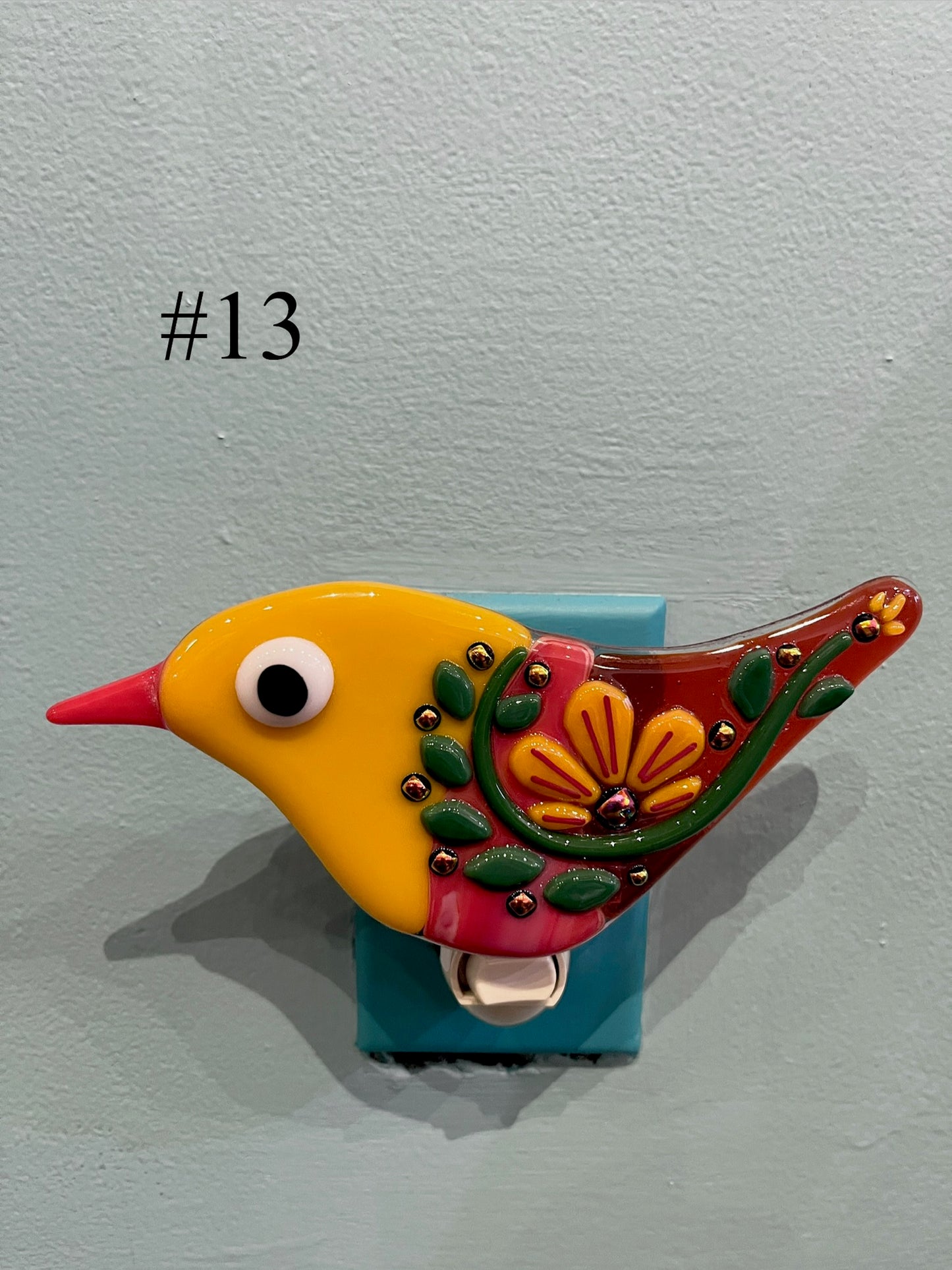 Fused Glass Bird Nightlight by Susan Smith