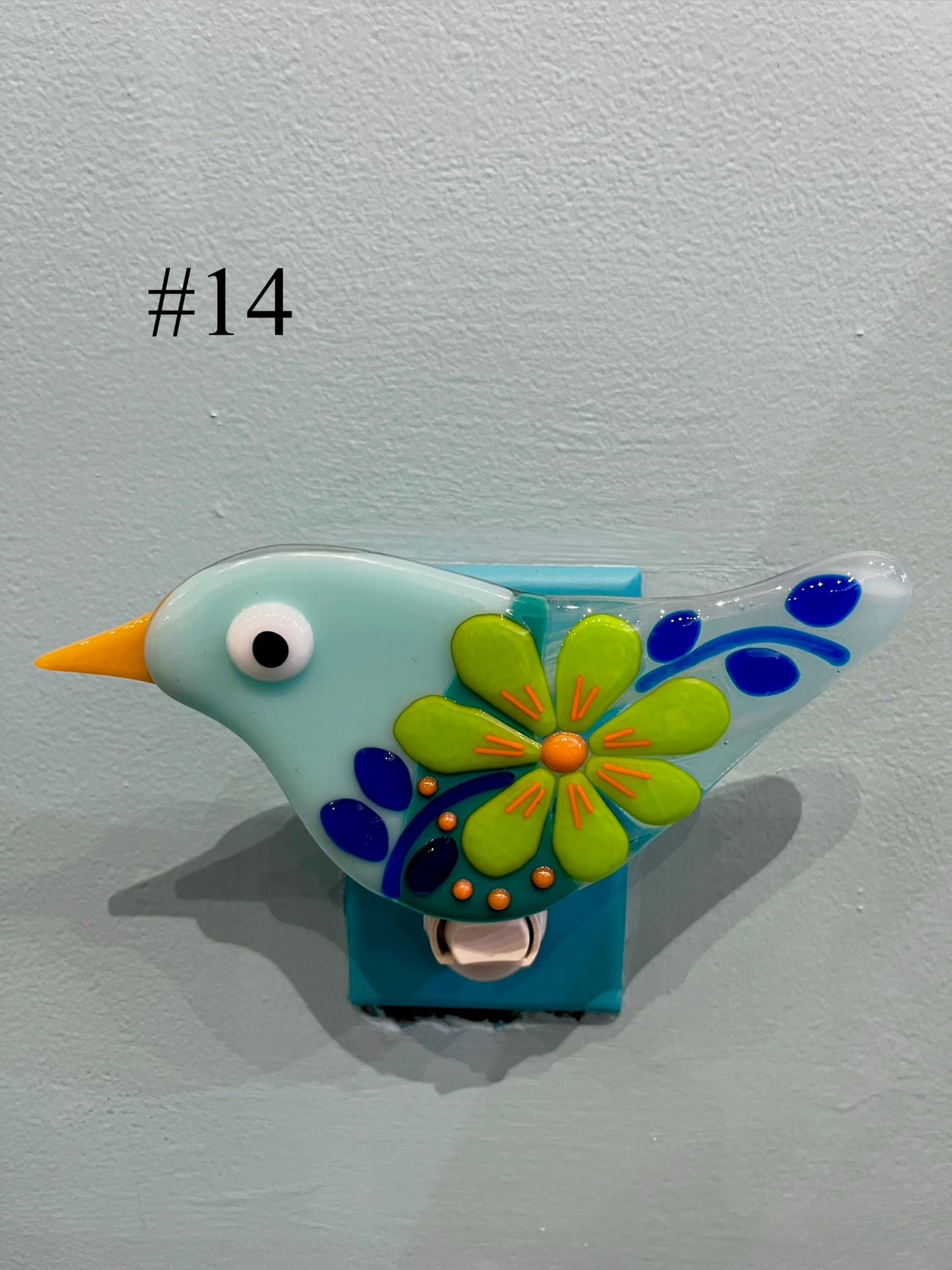 Fused Glass Bird Nightlight by Susan Smith