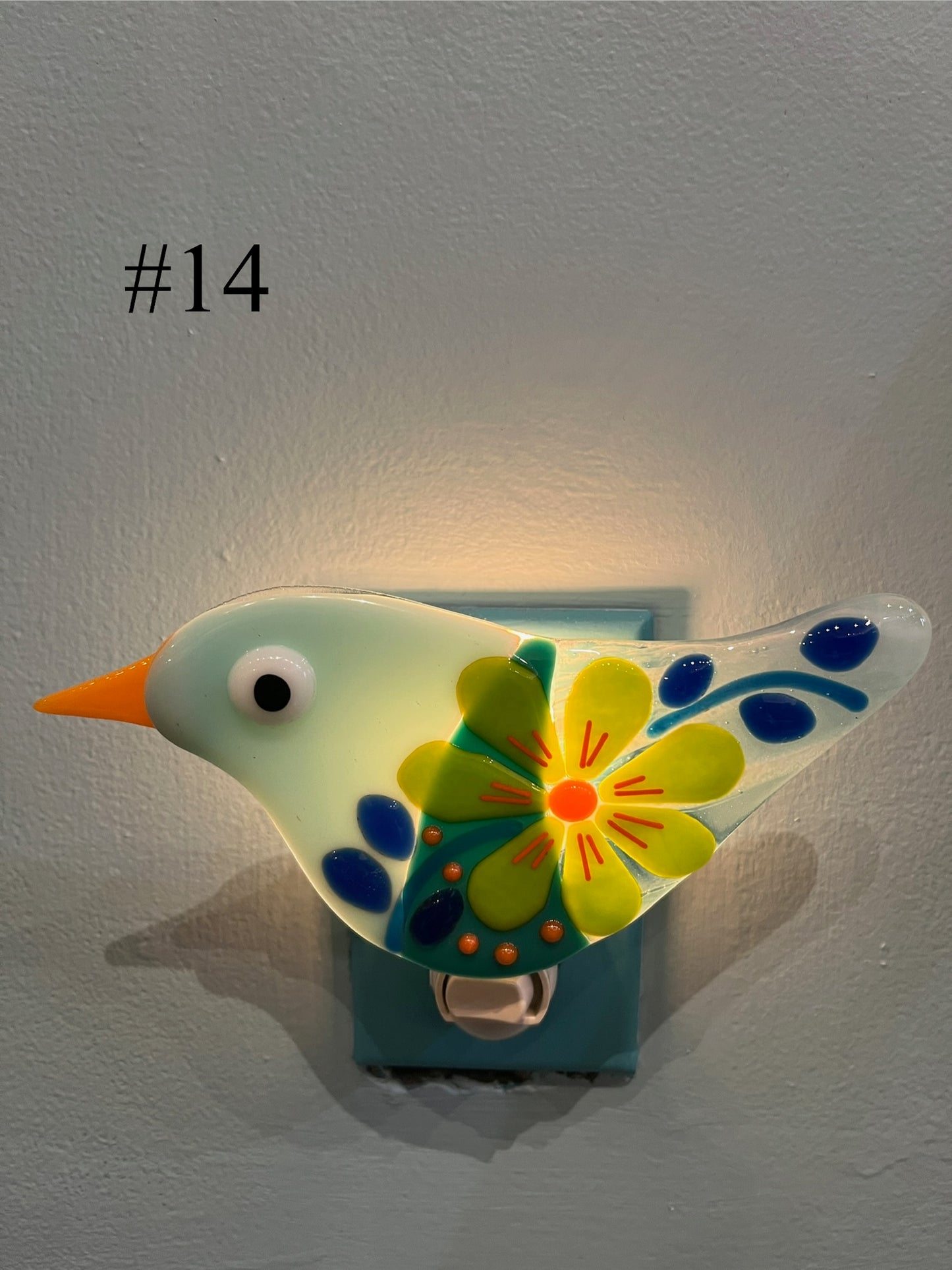 Fused Glass Bird Nightlight by Susan Smith