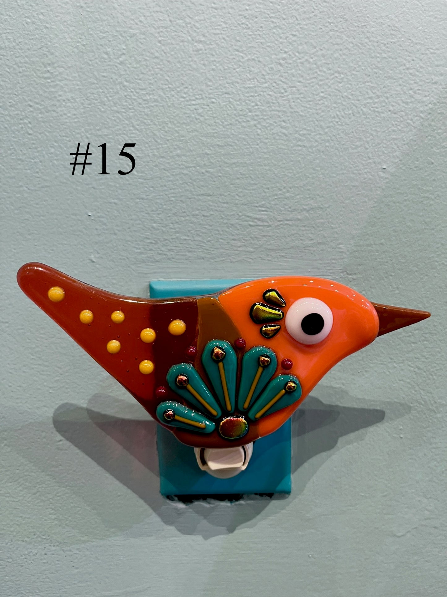 Fused Glass Bird Nightlight by Susan Smith