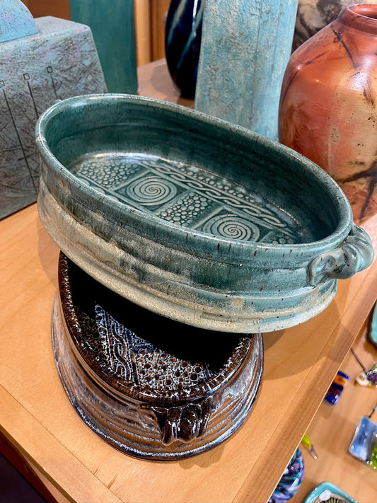 Oval Textured Casserole Medium by Steve Tubbs