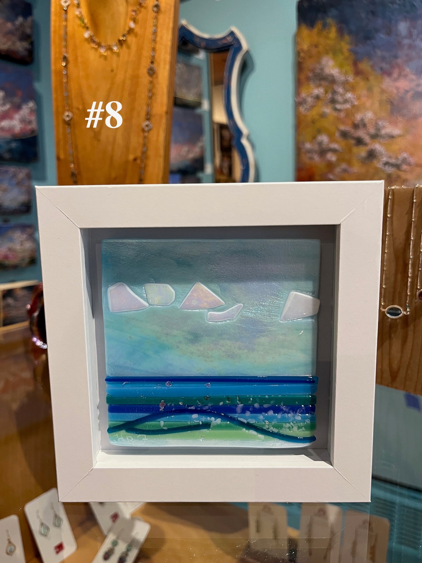 Framed Lake Tile by Heidi Reichenbach Finley