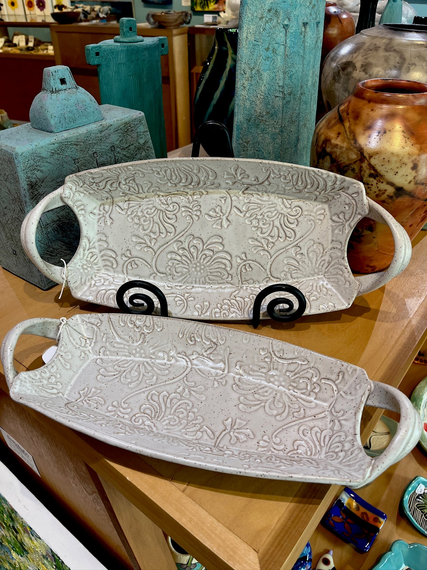 Curved Chrysanthemum Tray by Addison Pottery