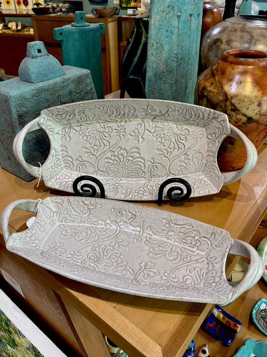 Curved Chrysanthemum Tray by Addison Pottery