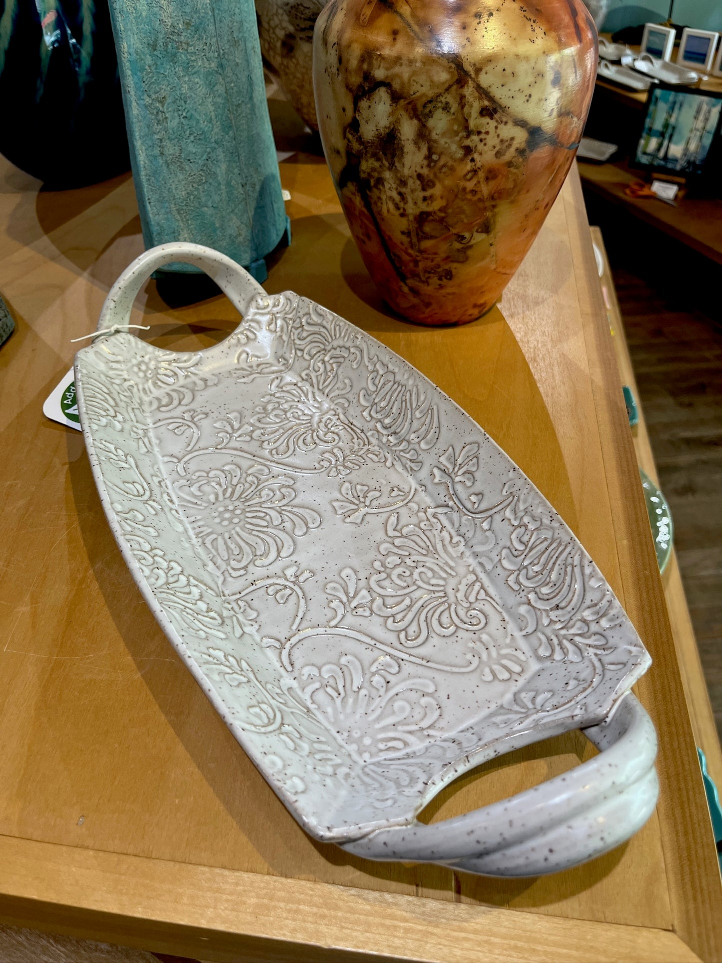 Curved Chrysanthemum Tray by Addison Pottery