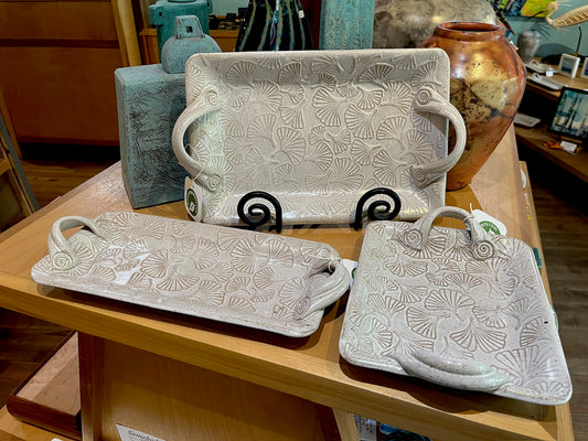 G814 Gingko Tray by Addison Pottery