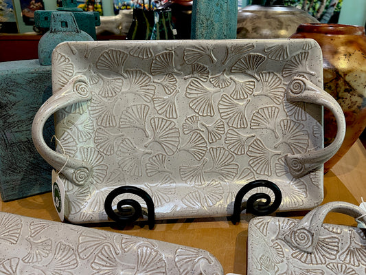 G814 Gingko Tray by Addison Pottery