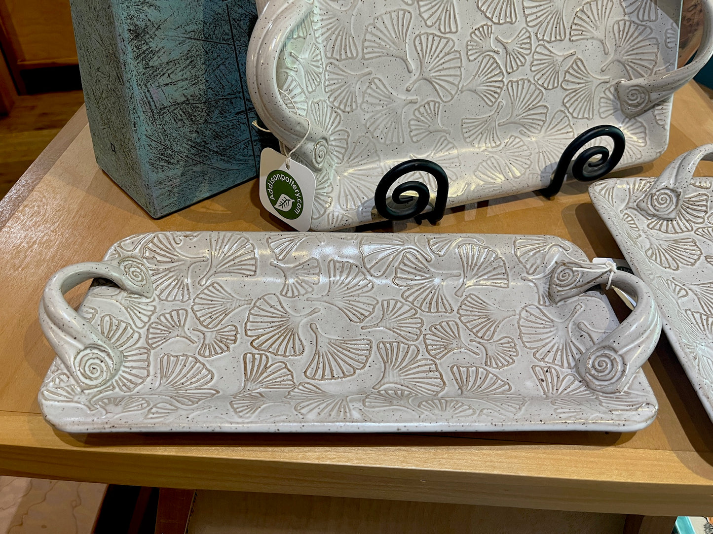 G814 Gingko Tray by Addison Pottery